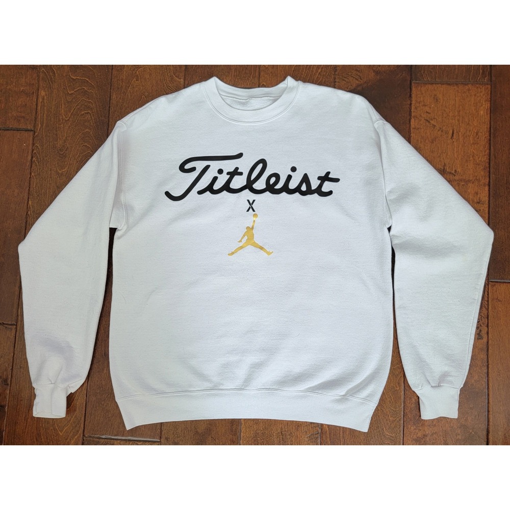 Y2K Titleist Jordan Jumpman Sweatshirt Mens Medium White Golf Crewneck